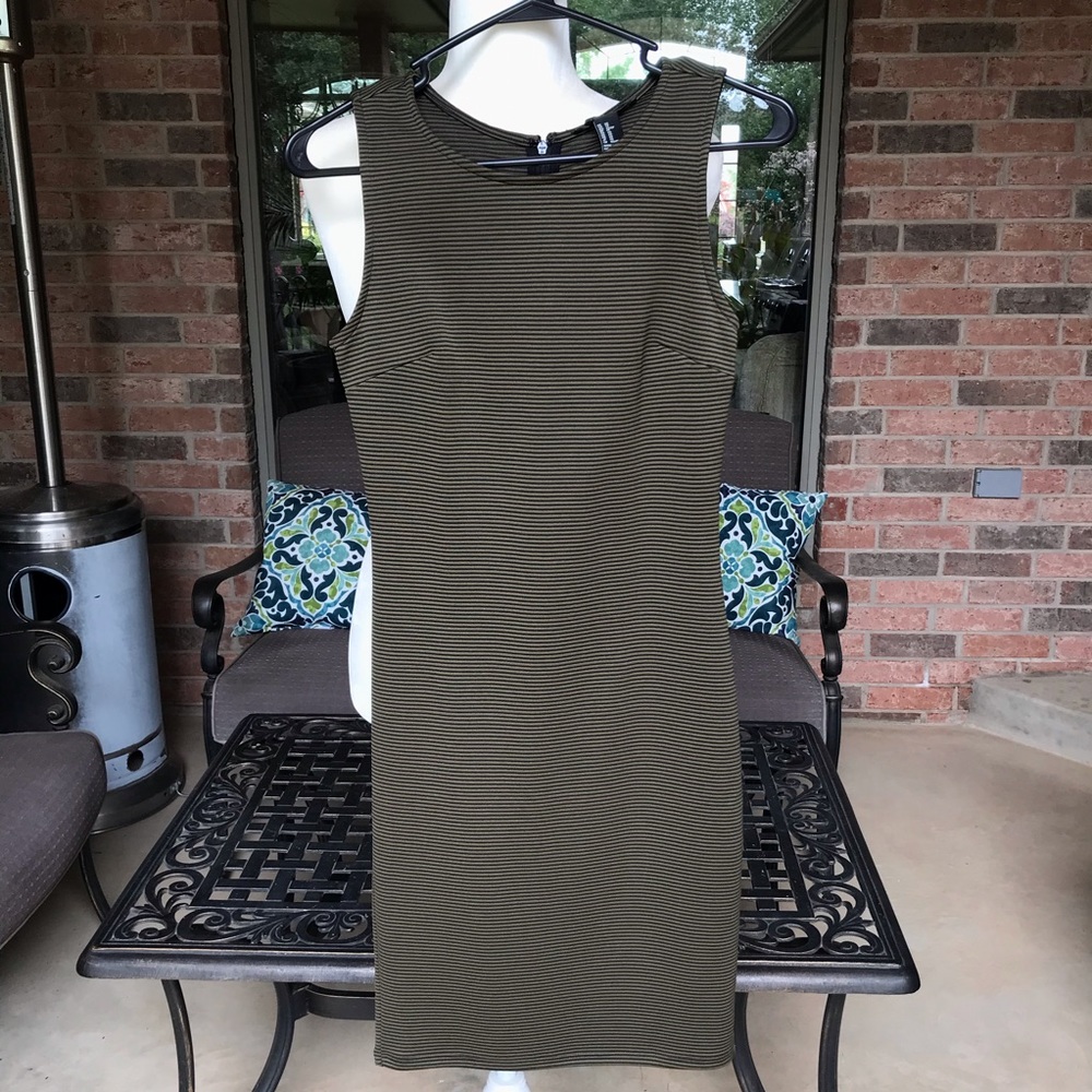 Forever 21 Olive Striped Bodycon Dress XS